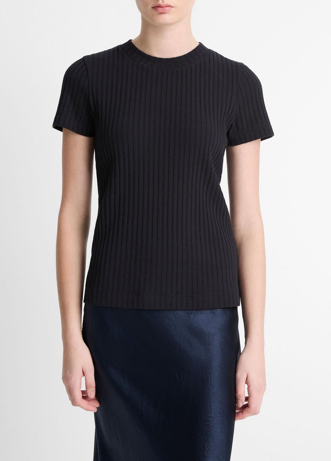 VINCE Customer Favorite - Ribbed Cotton-Blend Top in Shirts & Tees