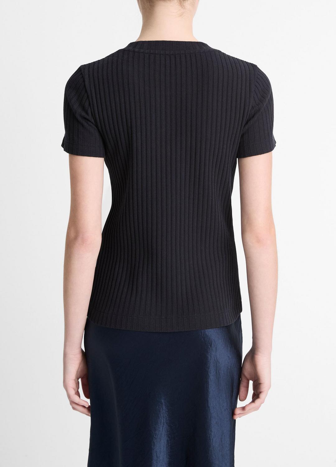 VINCE Customer Favorite - Ribbed Cotton-Blend Top in Shirts & Tees