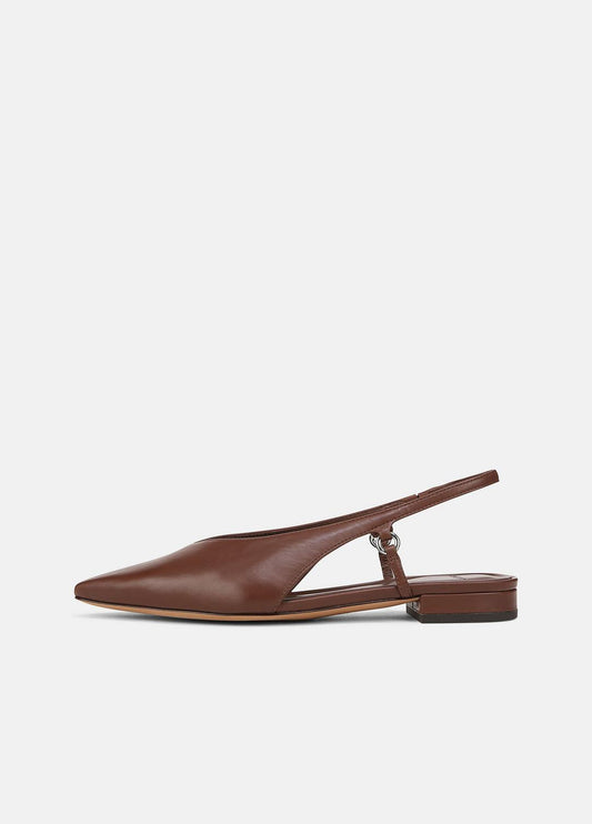 VINCE Smart Buy - Ines Leather Slingback Flat in Shoes