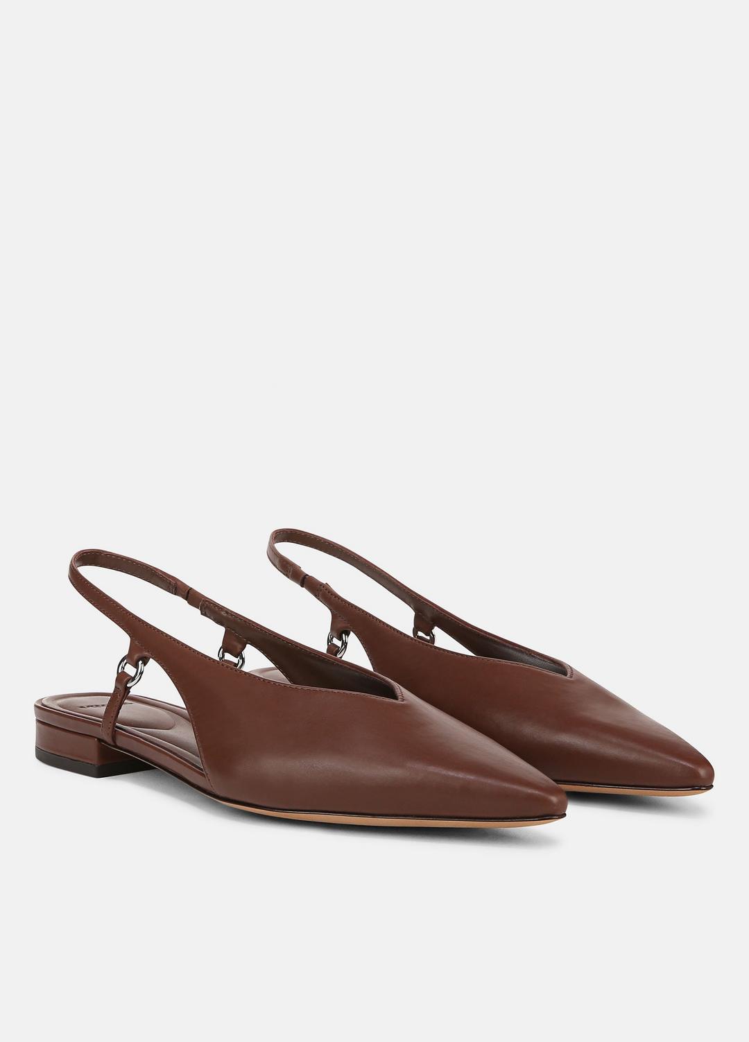 VINCE Smart Buy - Ines Leather Slingback Flat in Shoes