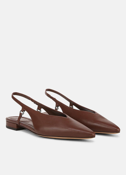 VINCE Smart Buy - Ines Leather Slingback Flat in Shoes