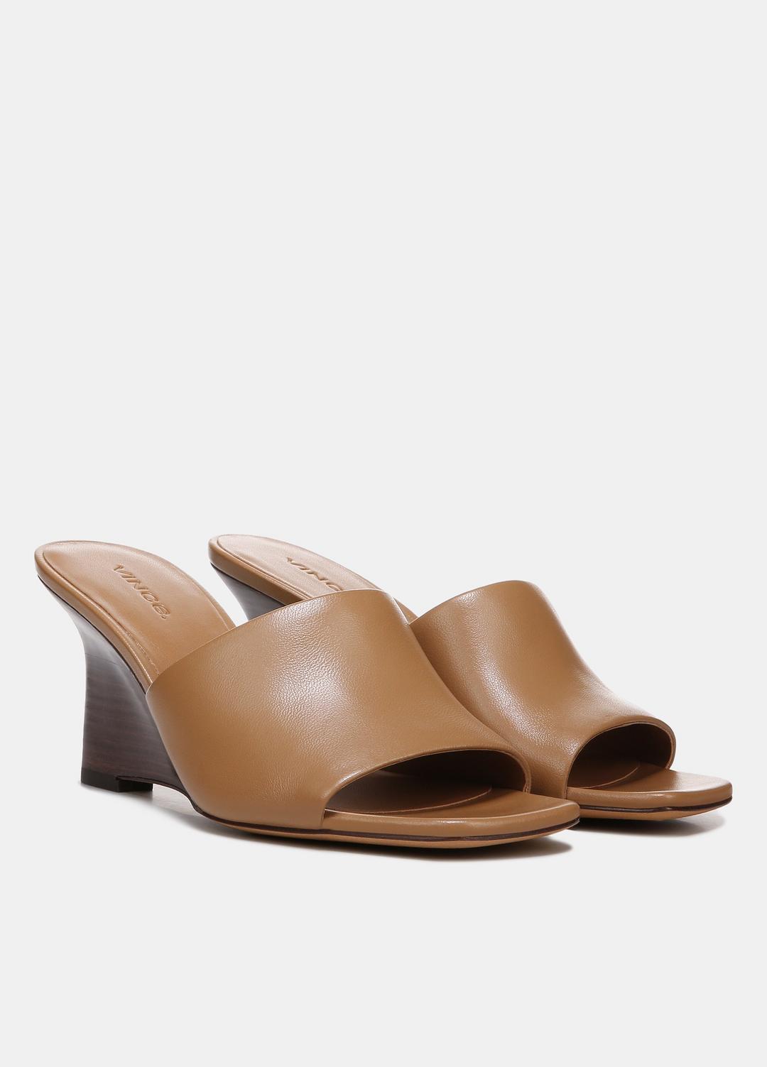 VINCE Smart Buy - Pia Leather Wedge Sandal in Shoes